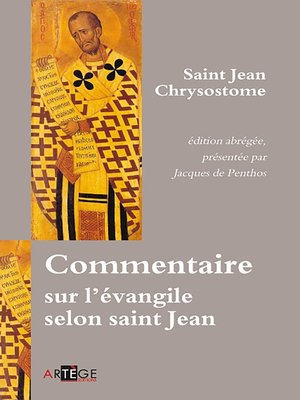cover image of Commentaire sur l'évangile selon saint Jean